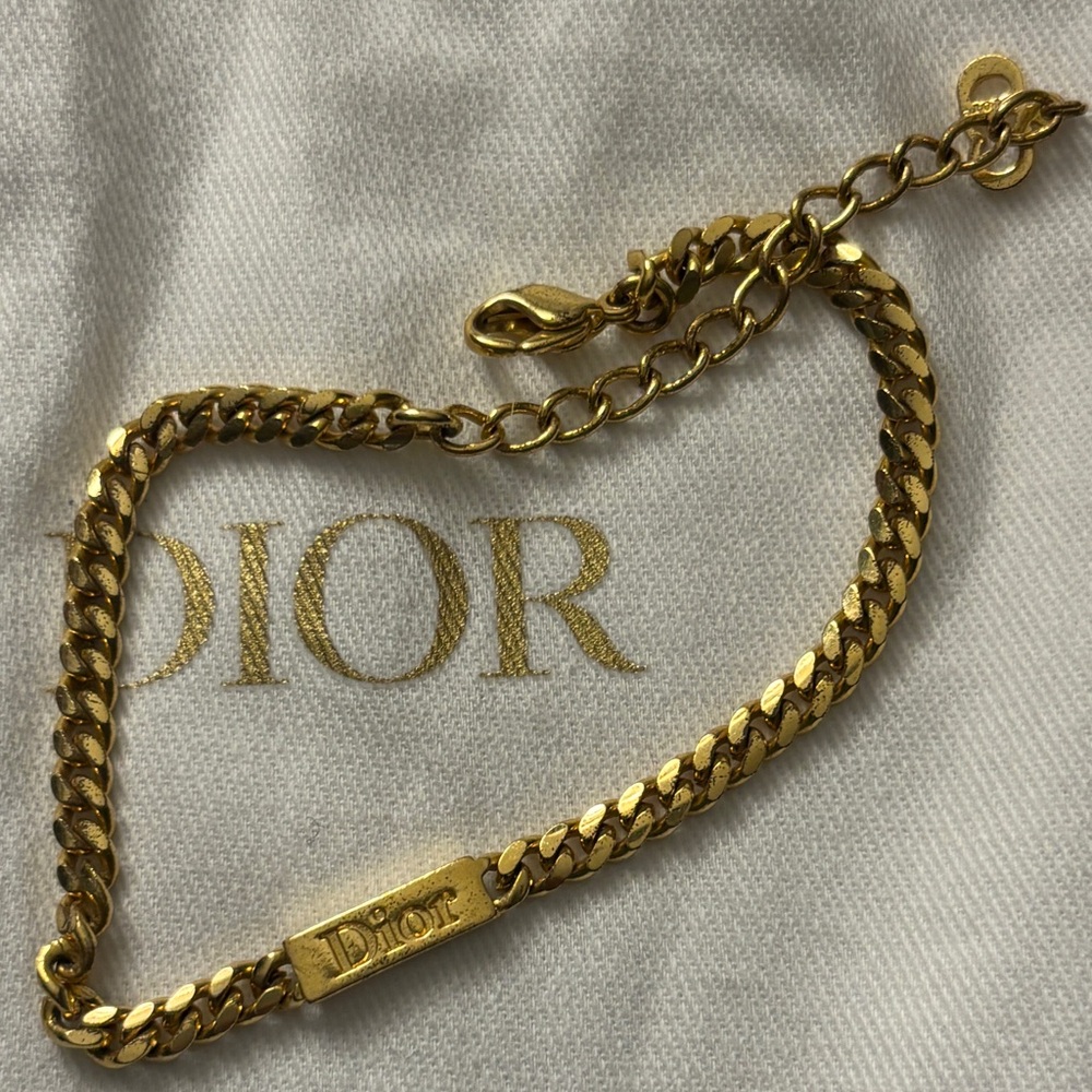 !!SOLD!!Dior Cuban Link Gold Bracelet - Picture 2 of 8